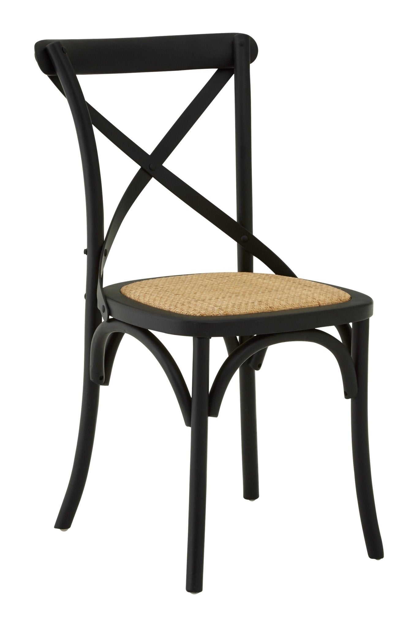 Janica Black Oak Wood Chair with Weave Seat - Skandi London
