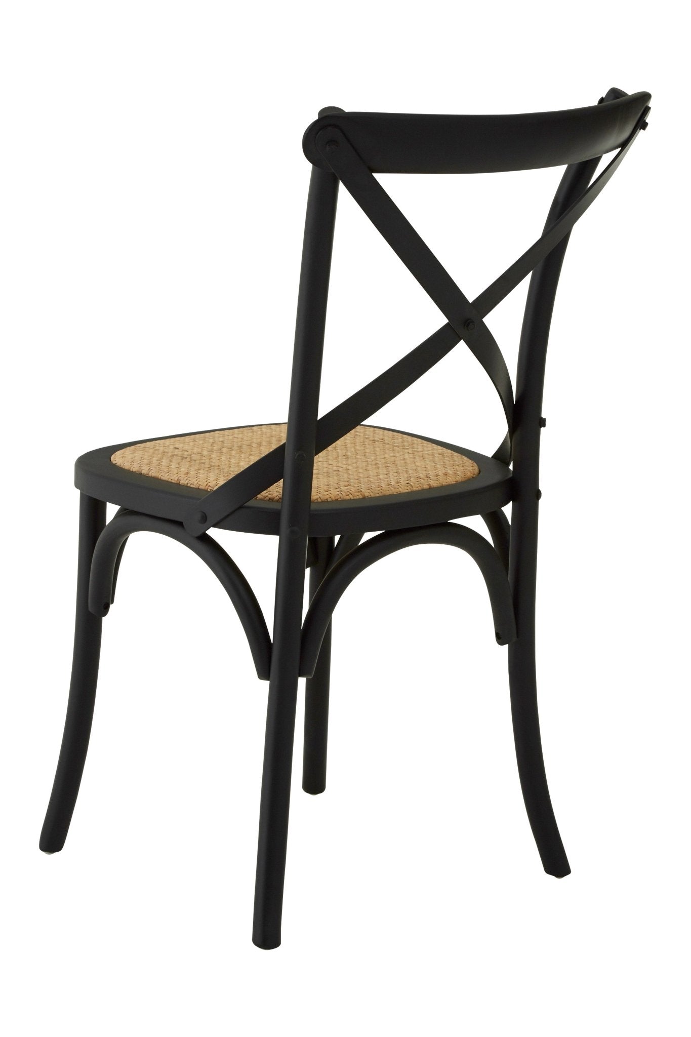 Janica Black Oak Wood Chair with Weave Seat - Skandi London