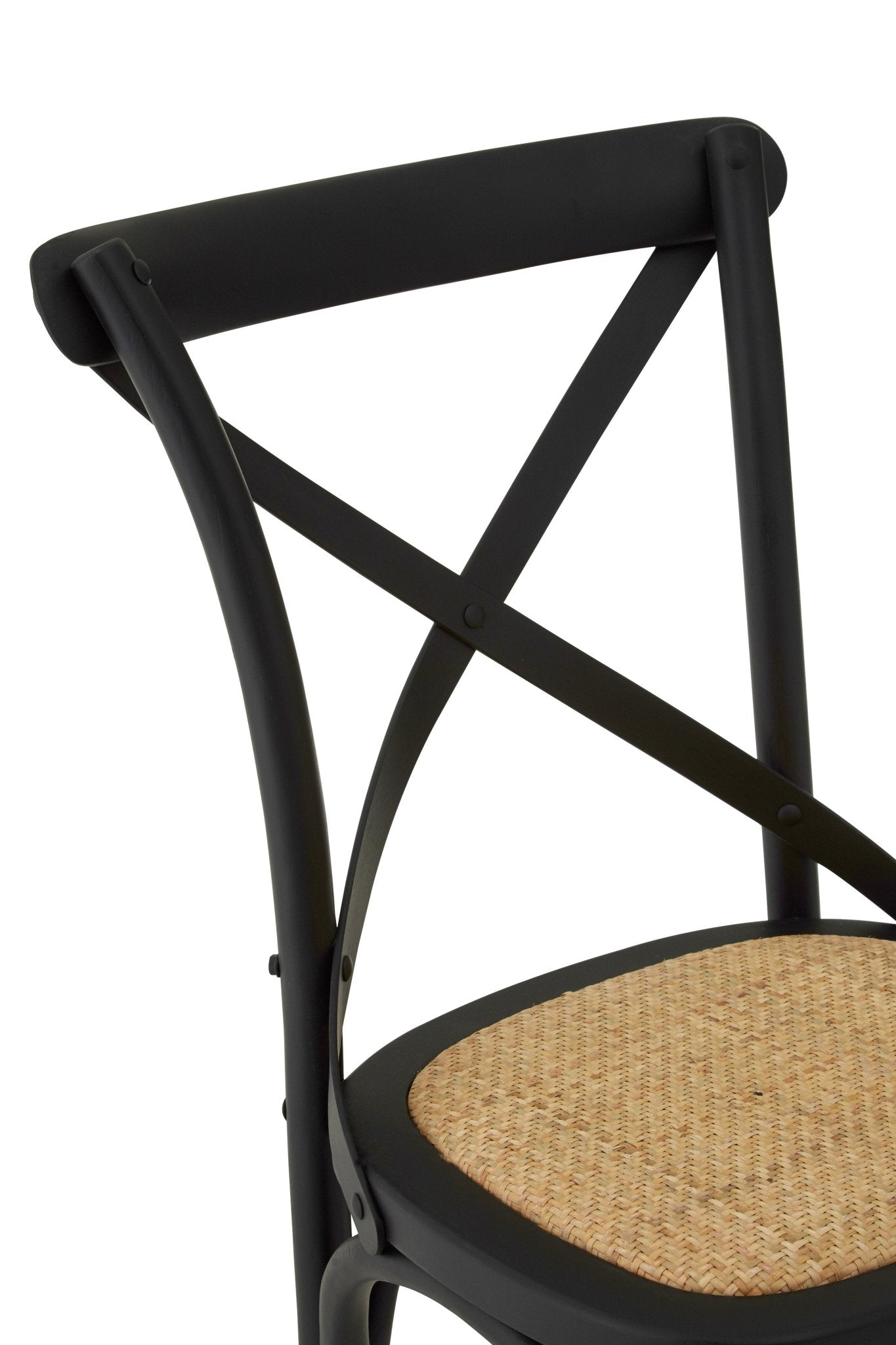 Janica Black Oak Wood Chair with Weave Seat - Skandi London