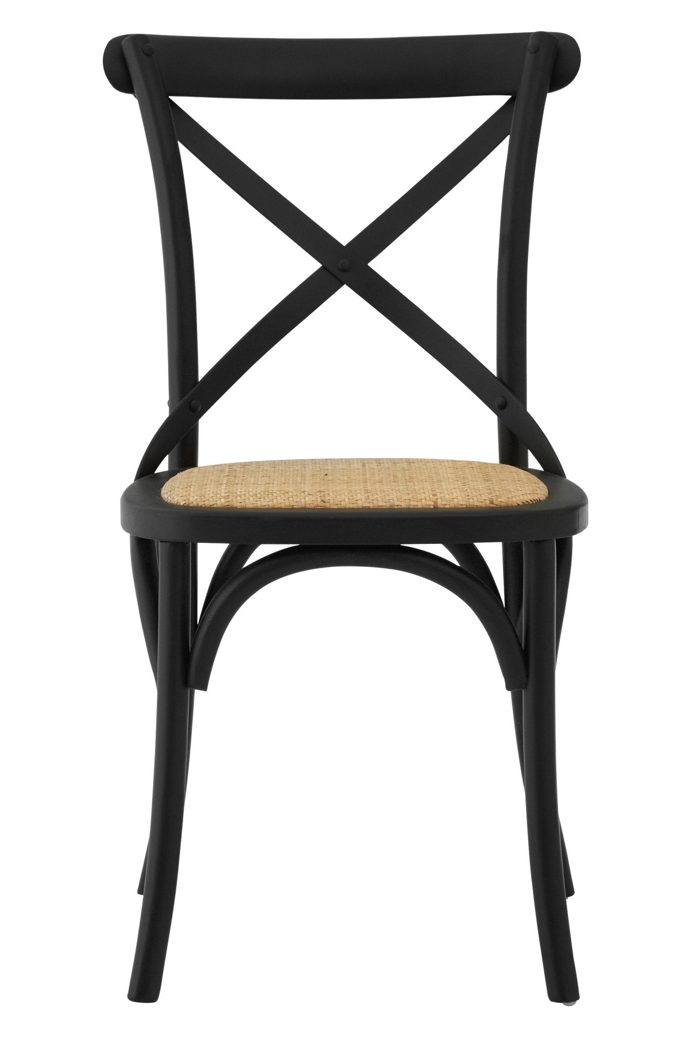 Janica Black Oak Wood Chair with Weave Seat - Skandi London