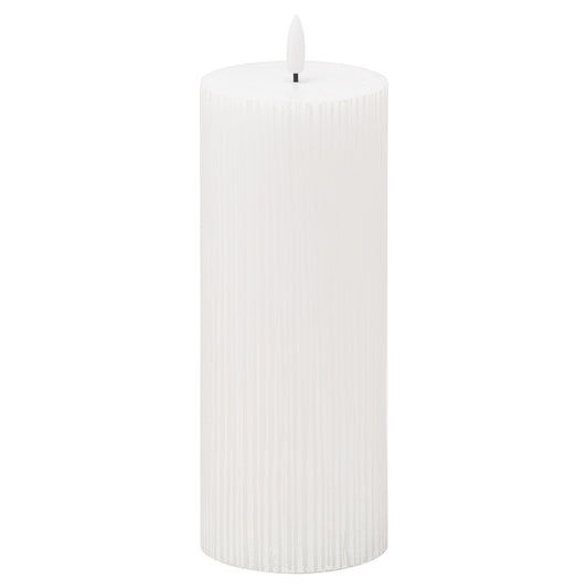 Luksus Collection Natural Glow 3x8 Textured Ribbed LED Candle - Skandi London