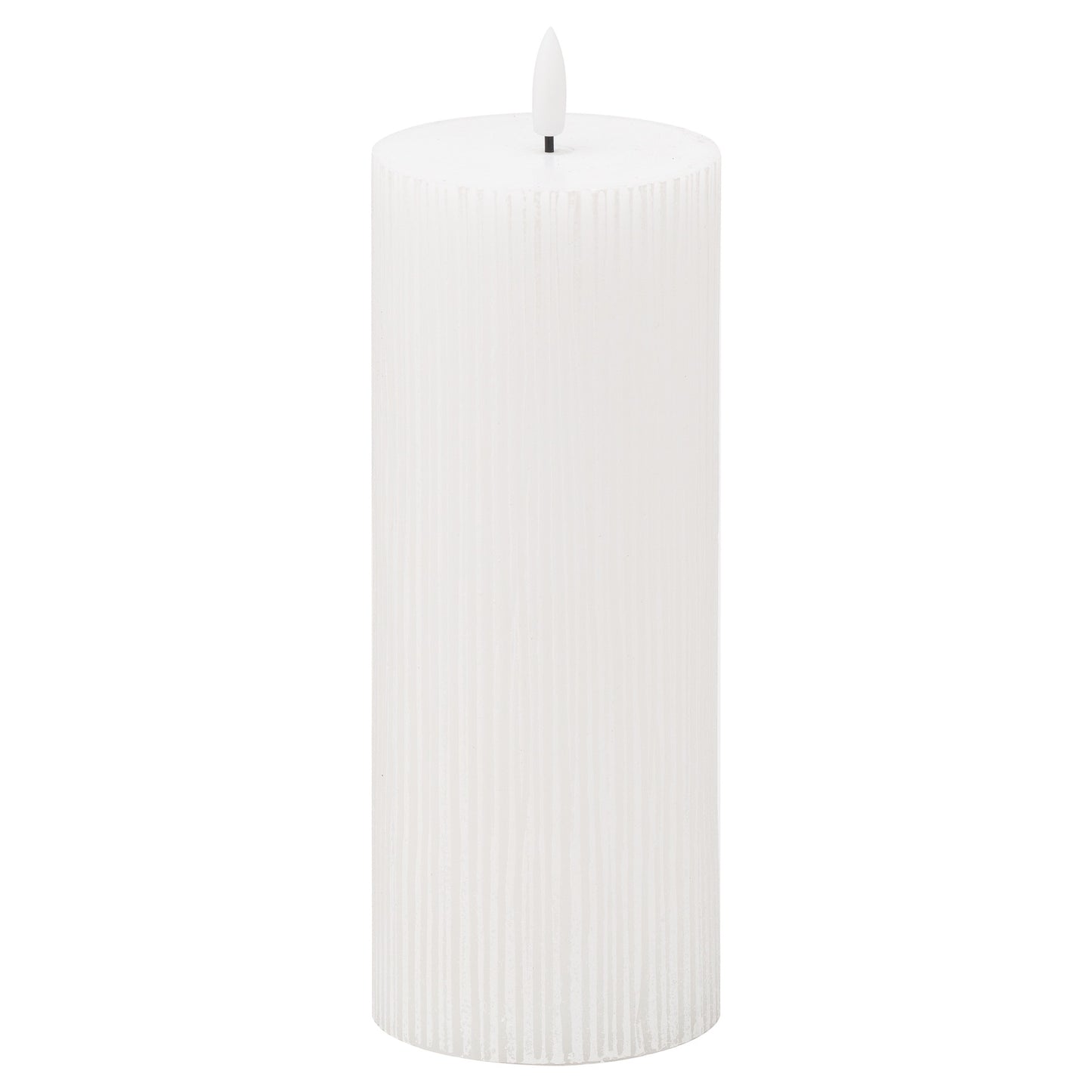 Luksus Collection Natural Glow 3x8 Textured Ribbed LED Candle - Skandi London