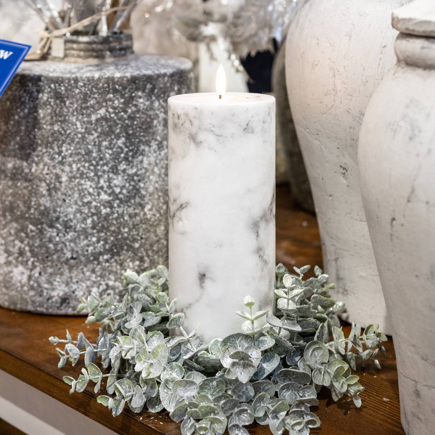 Luksus Collection Natural Glow 3x6 Marble Effect LED Candle - Skandi London