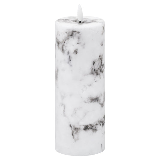 Luksus Collection Natural Glow 3x8 Marble Effect LED Candle - Skandi London