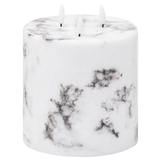 Luksus Collection Natural Glow 6x6 Marble Effect LED Candle - Skandi London