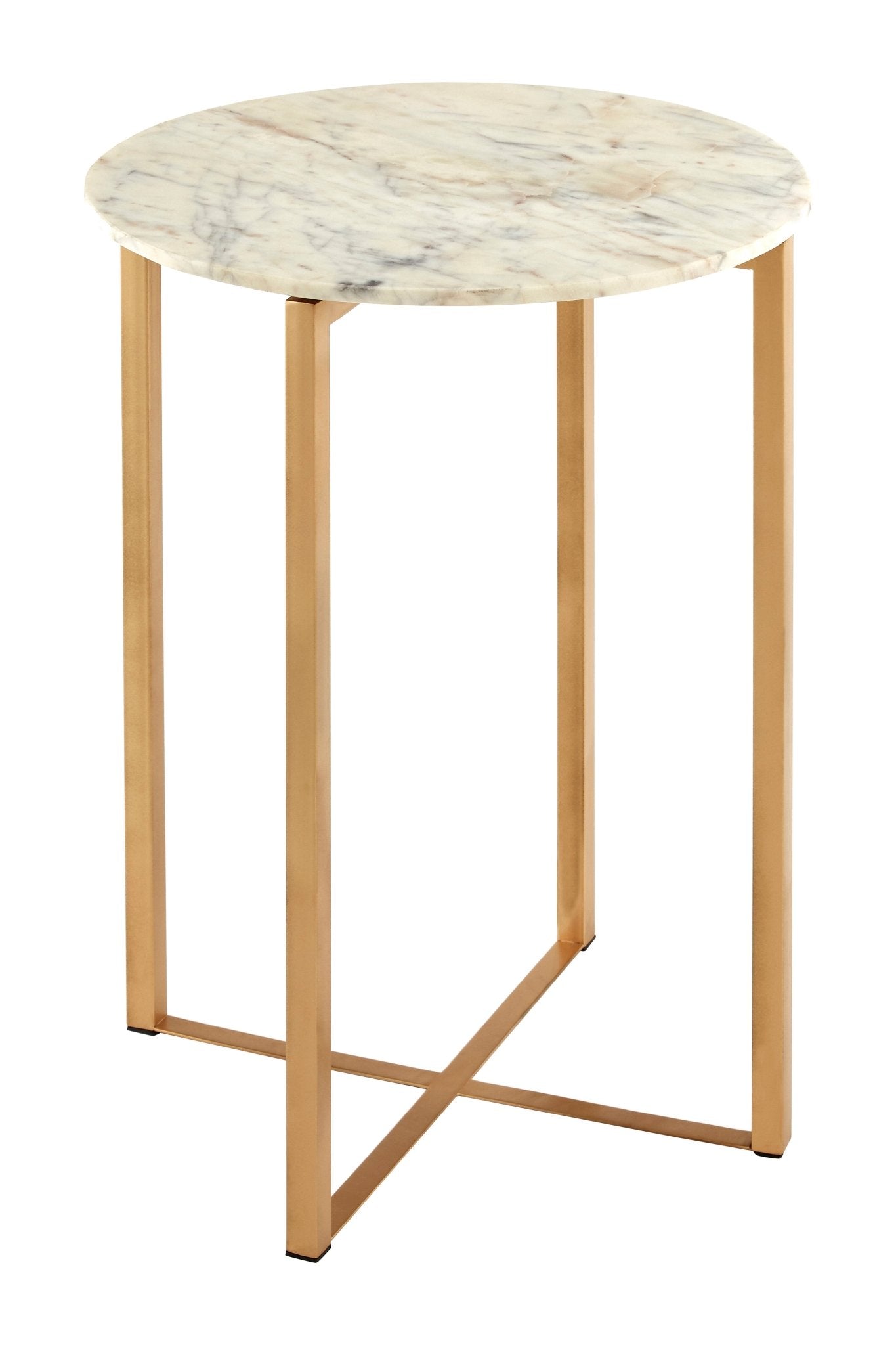 Queron White Marble Table With Lattice Base - Skandi London