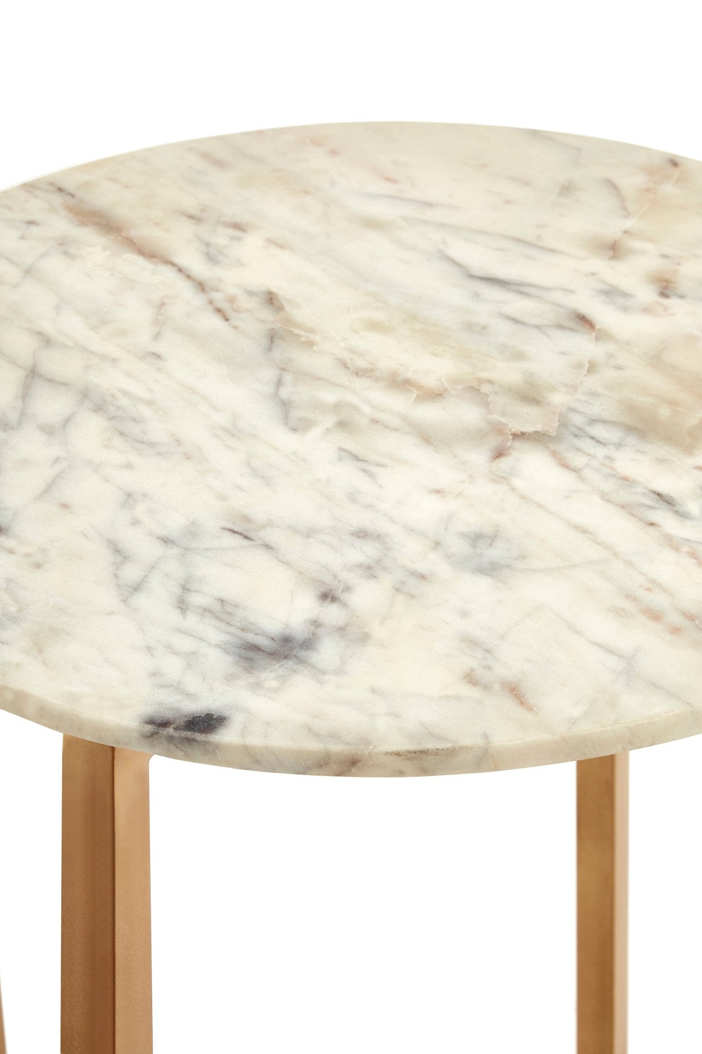 Queron White Marble Table With Lattice Base - Skandi London