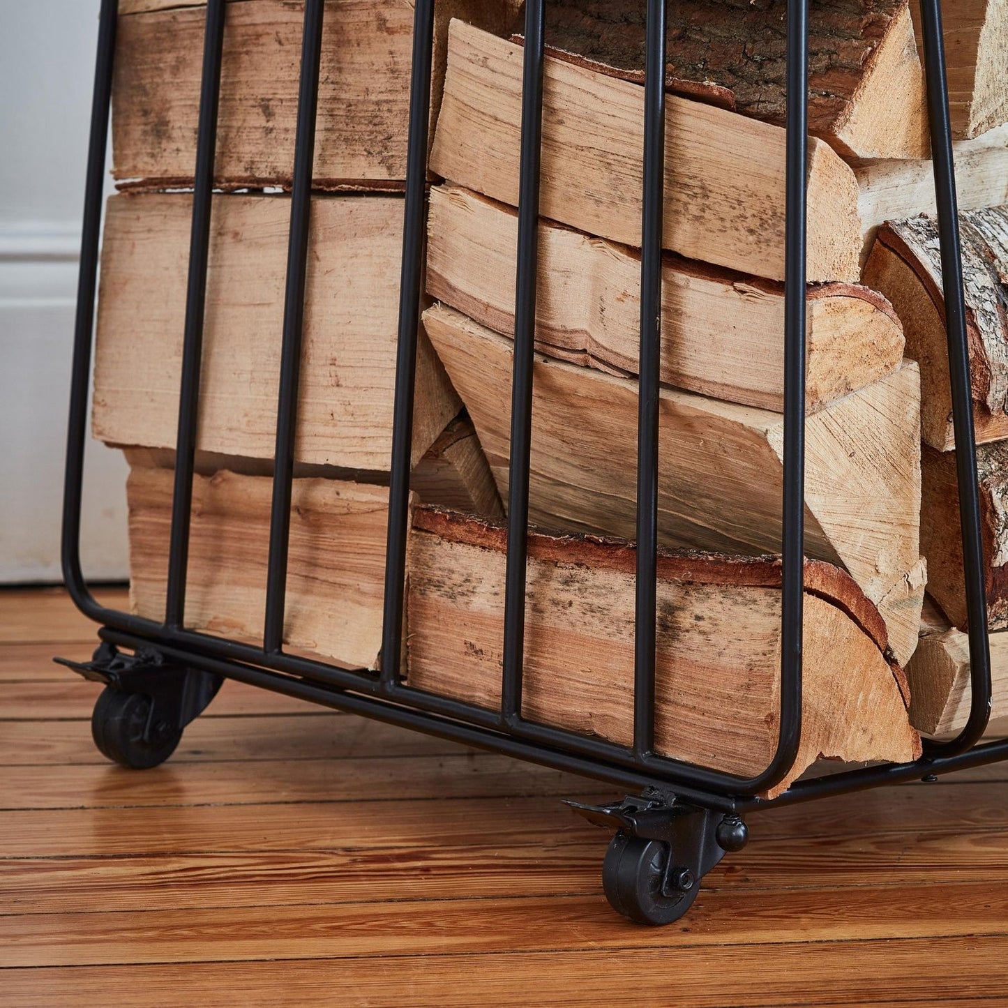 Holbaek Leather Handle Log Trolley - Skandi London