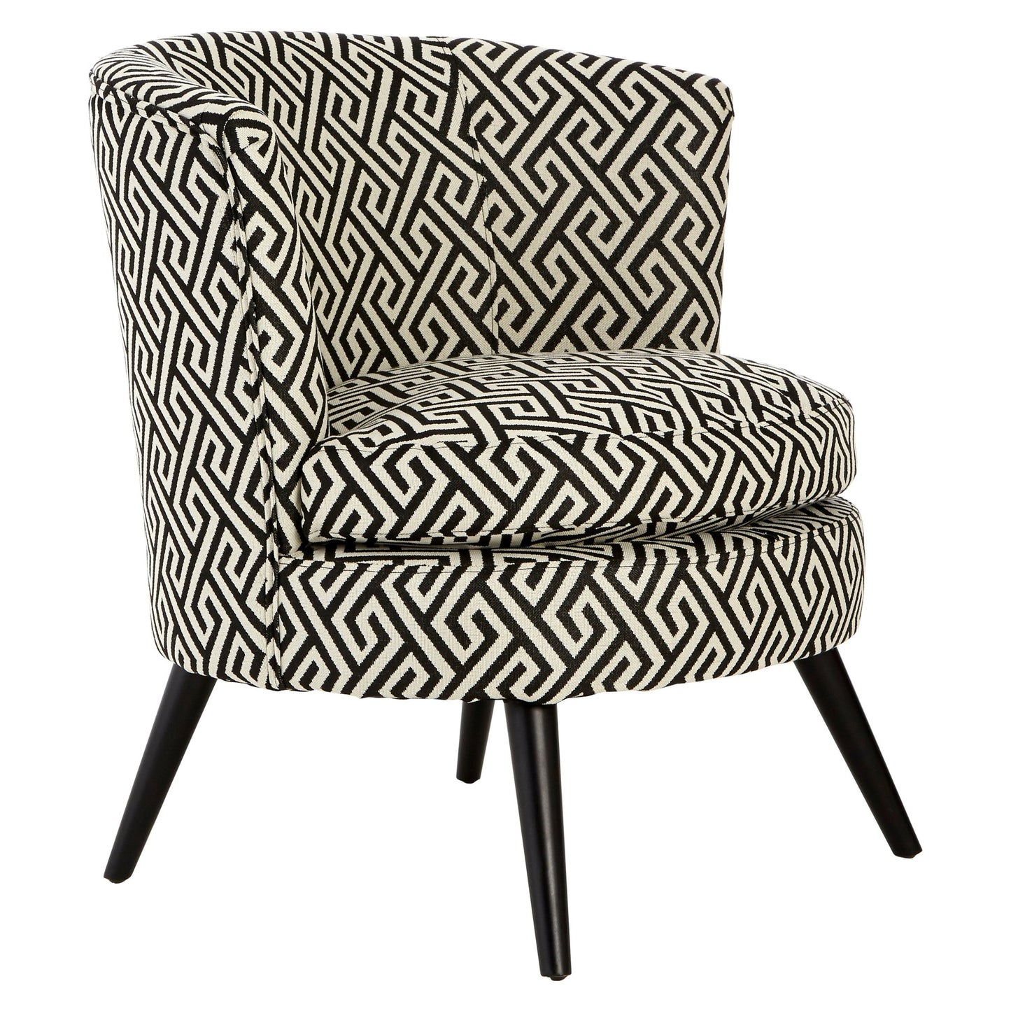 Mariel Round Black And White Round Armchair - Skandi London