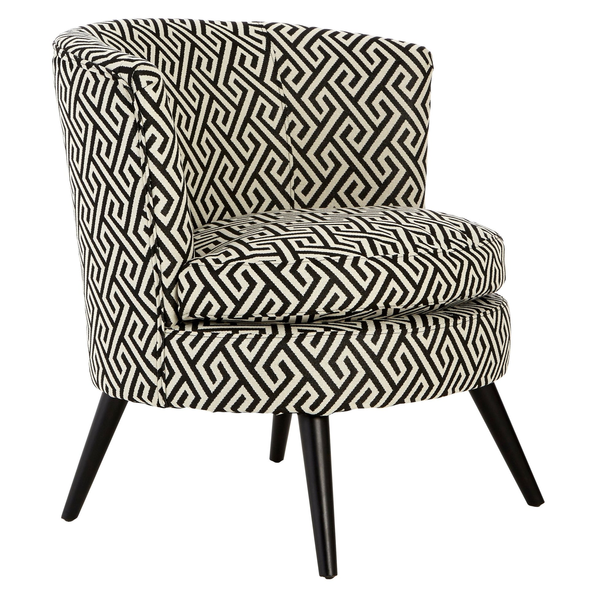 Mariel Round Black And White Round Armchair - Skandi London