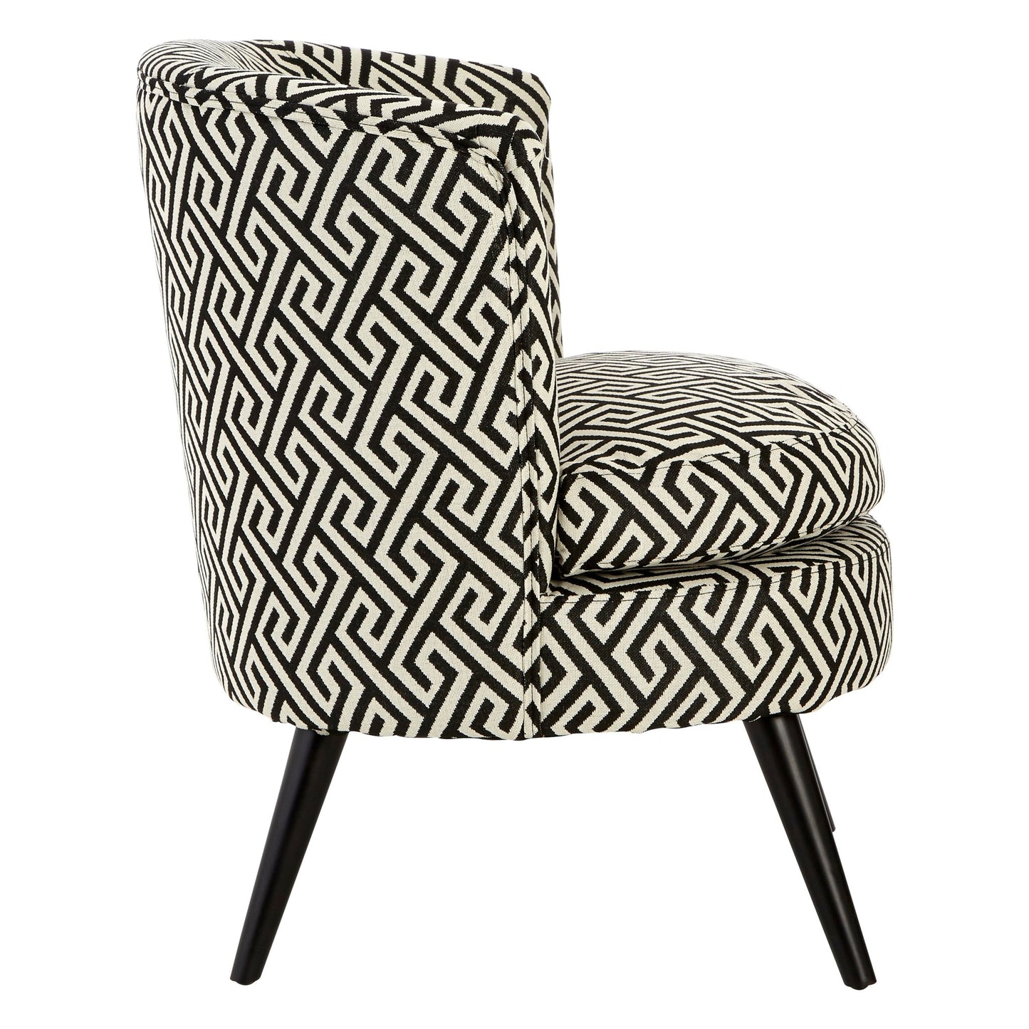 Mariel Round Black And White Round Armchair - Skandi London