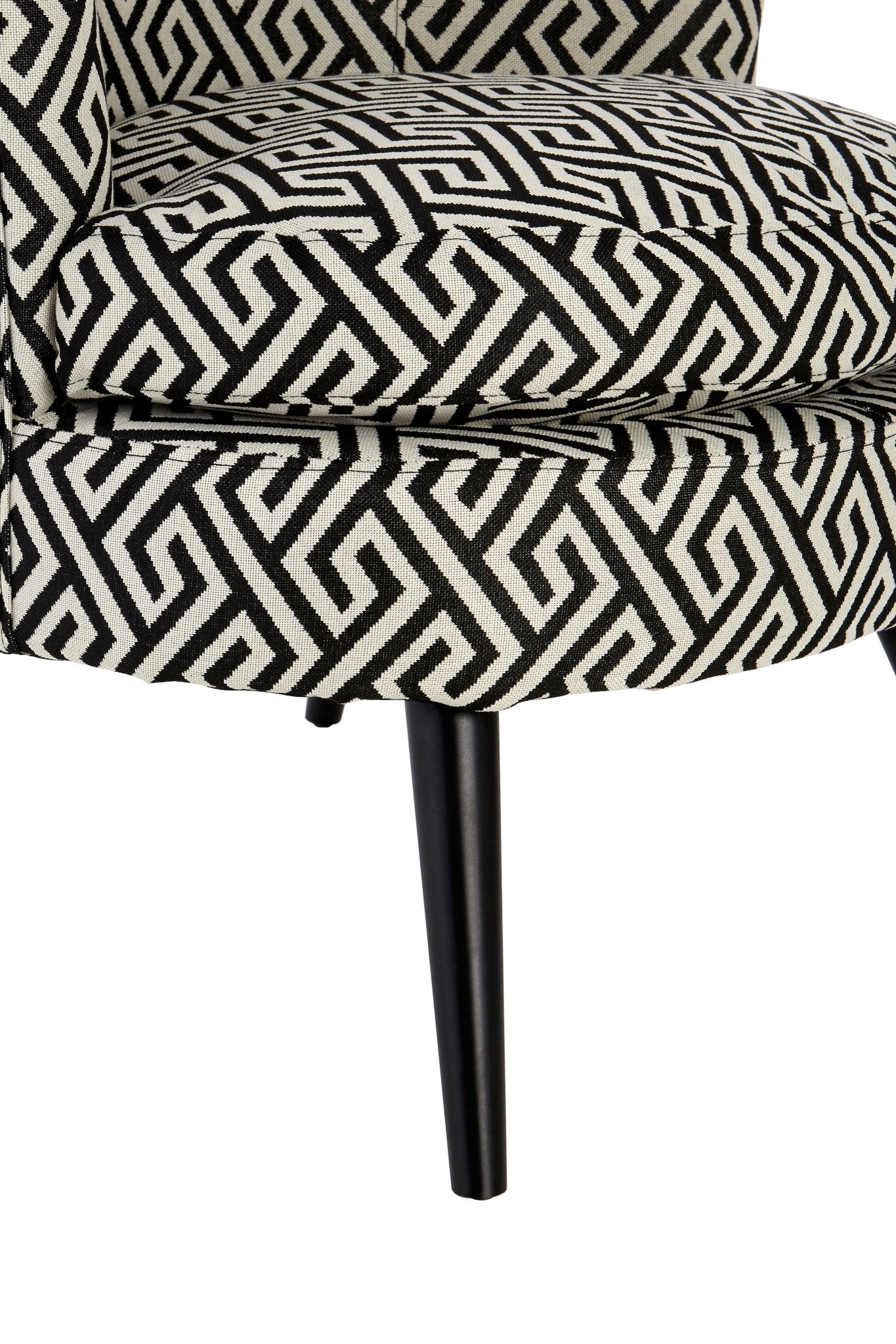 Mariel Round Black And White Round Armchair - Skandi London