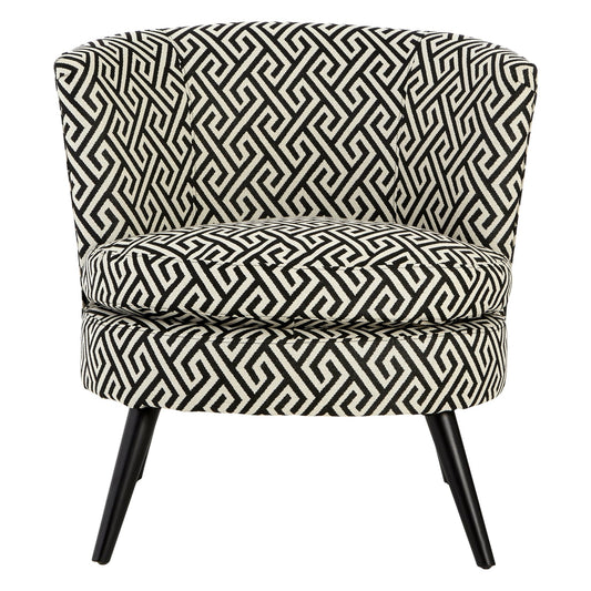 Mariel Round Black And White Round Armchair - Skandi London