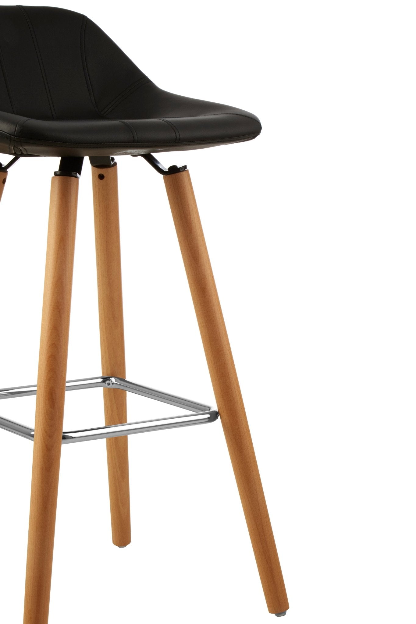 Pelle Black Faux Leather Bar Stool - Skandi London