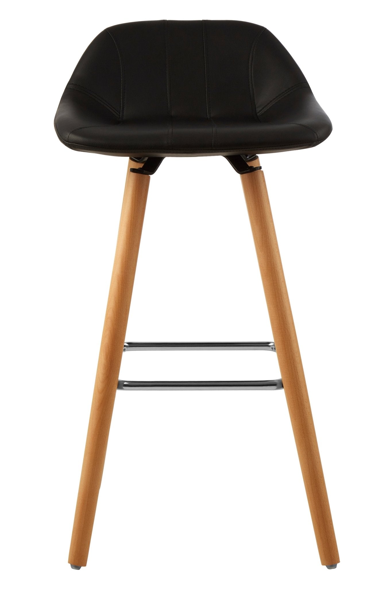 Pelle Black Faux Leather Bar Stool - Skandi London