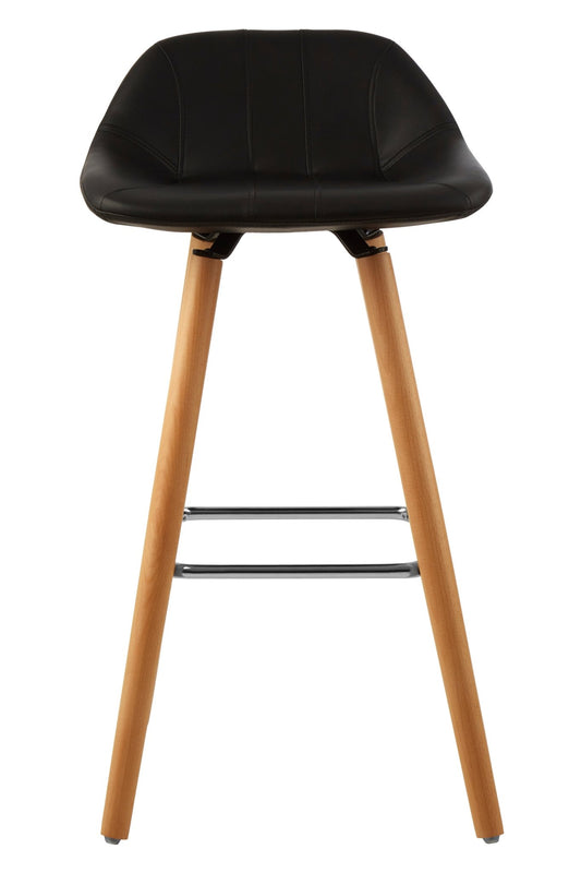 Pelle Black Faux Leather Bar Stool - Skandi London