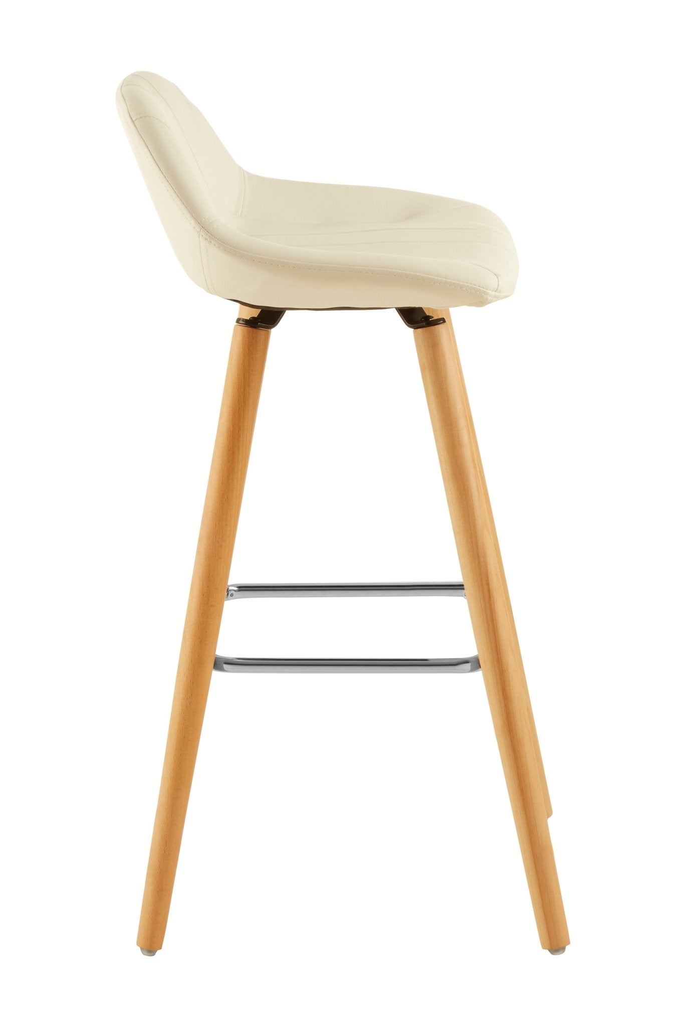 Pelle White Faux Leather Bar Stool - Skandi London