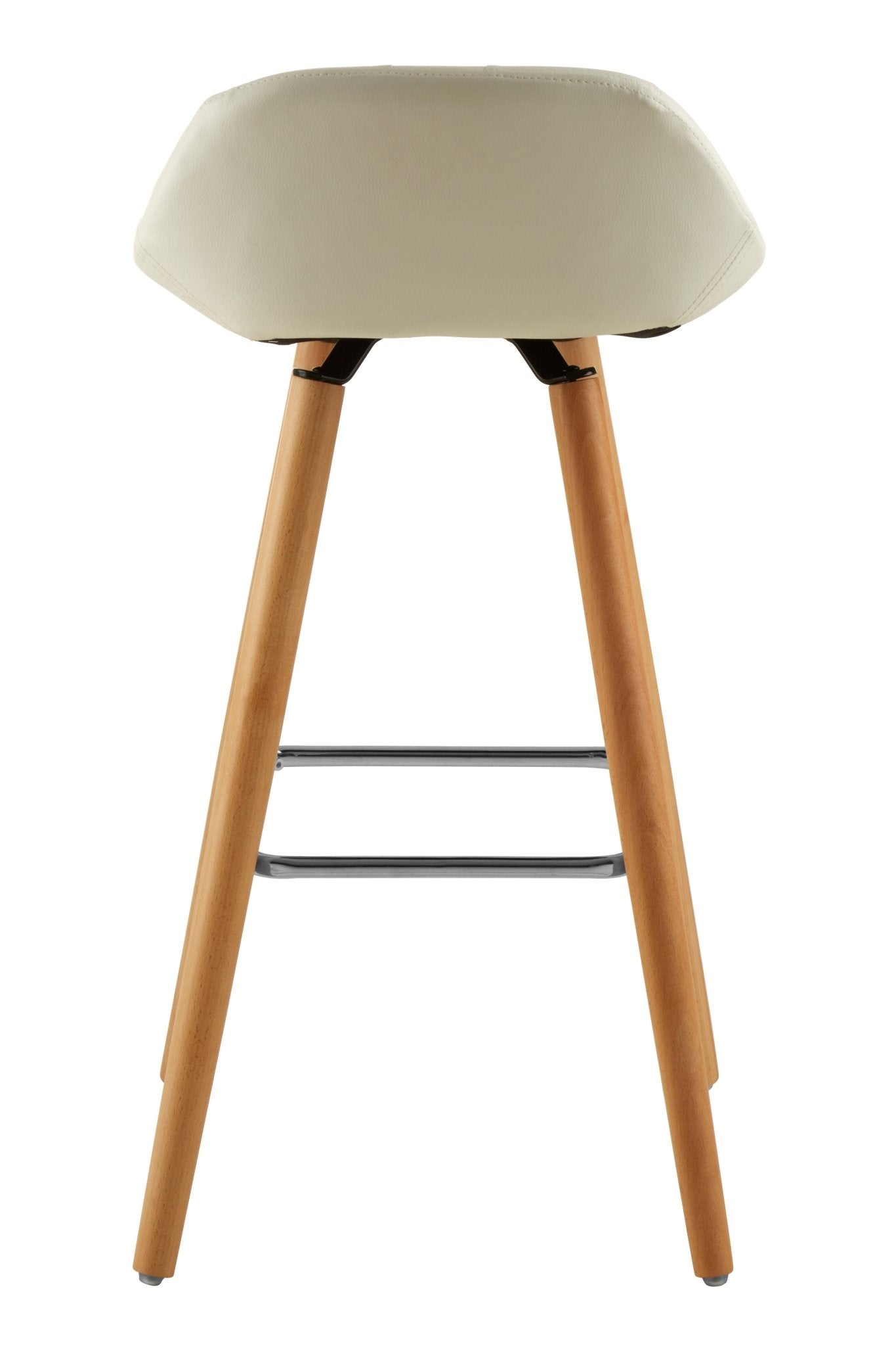 Pelle White Faux Leather Bar Stool - Skandi London