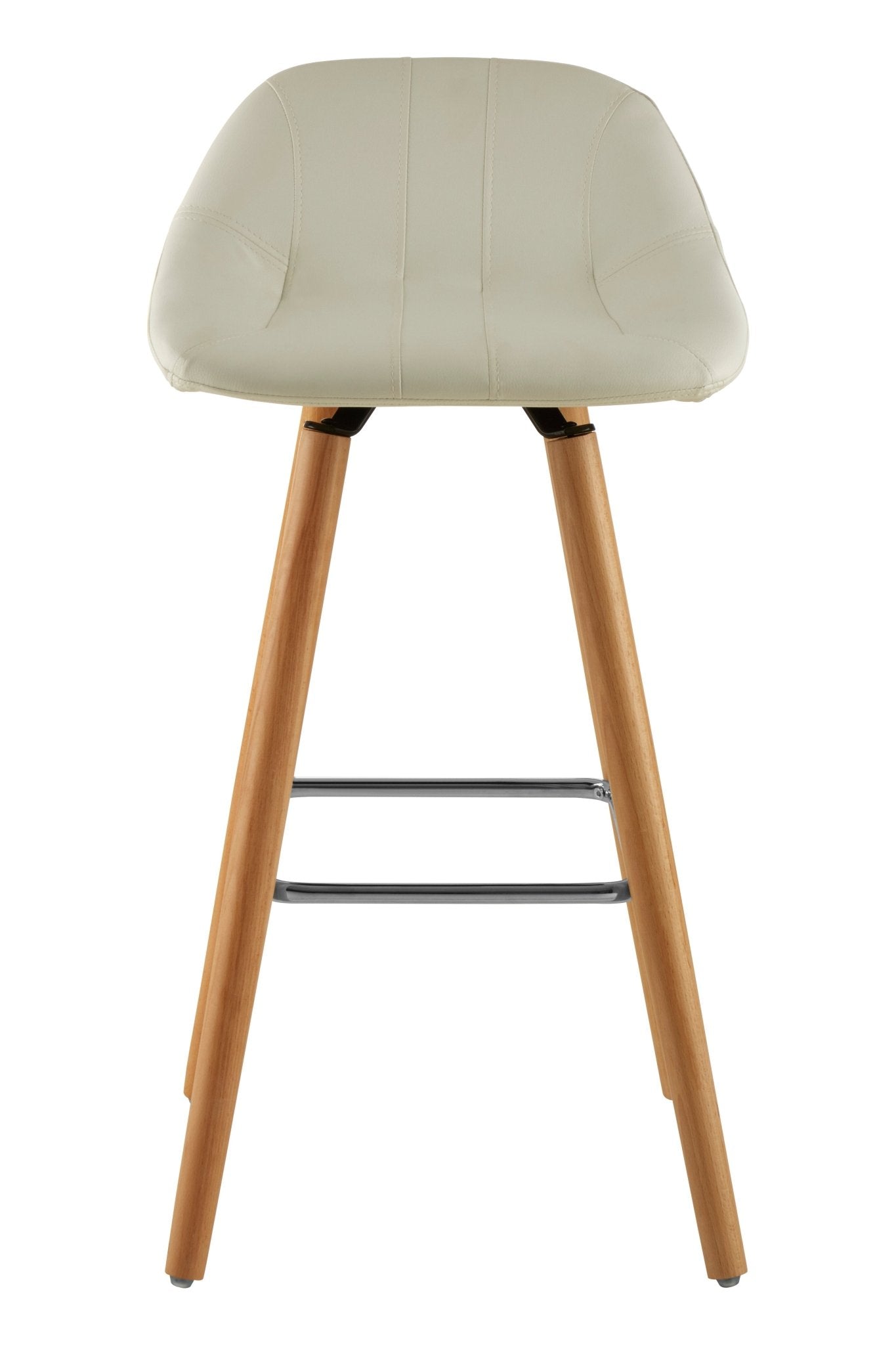Pelle White Faux Leather Bar Stool - Skandi London