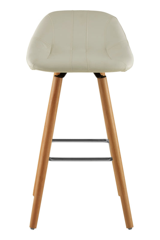 Pelle White Faux Leather Bar Stool - Skandi London
