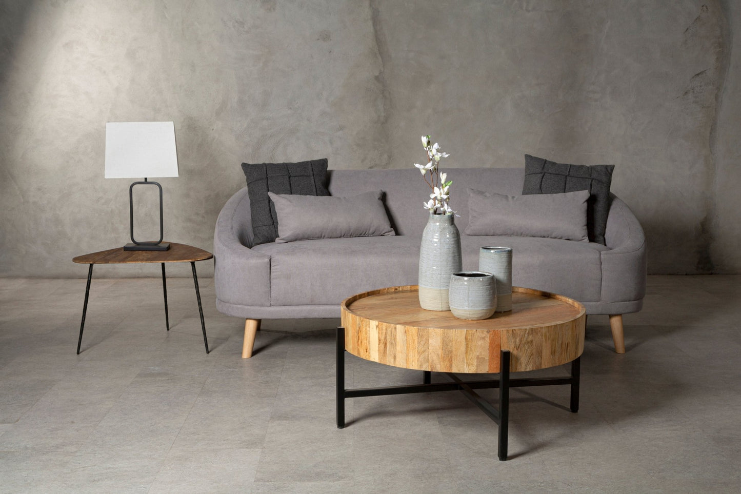 Fritha Grey Linen Sofa - Skandi London