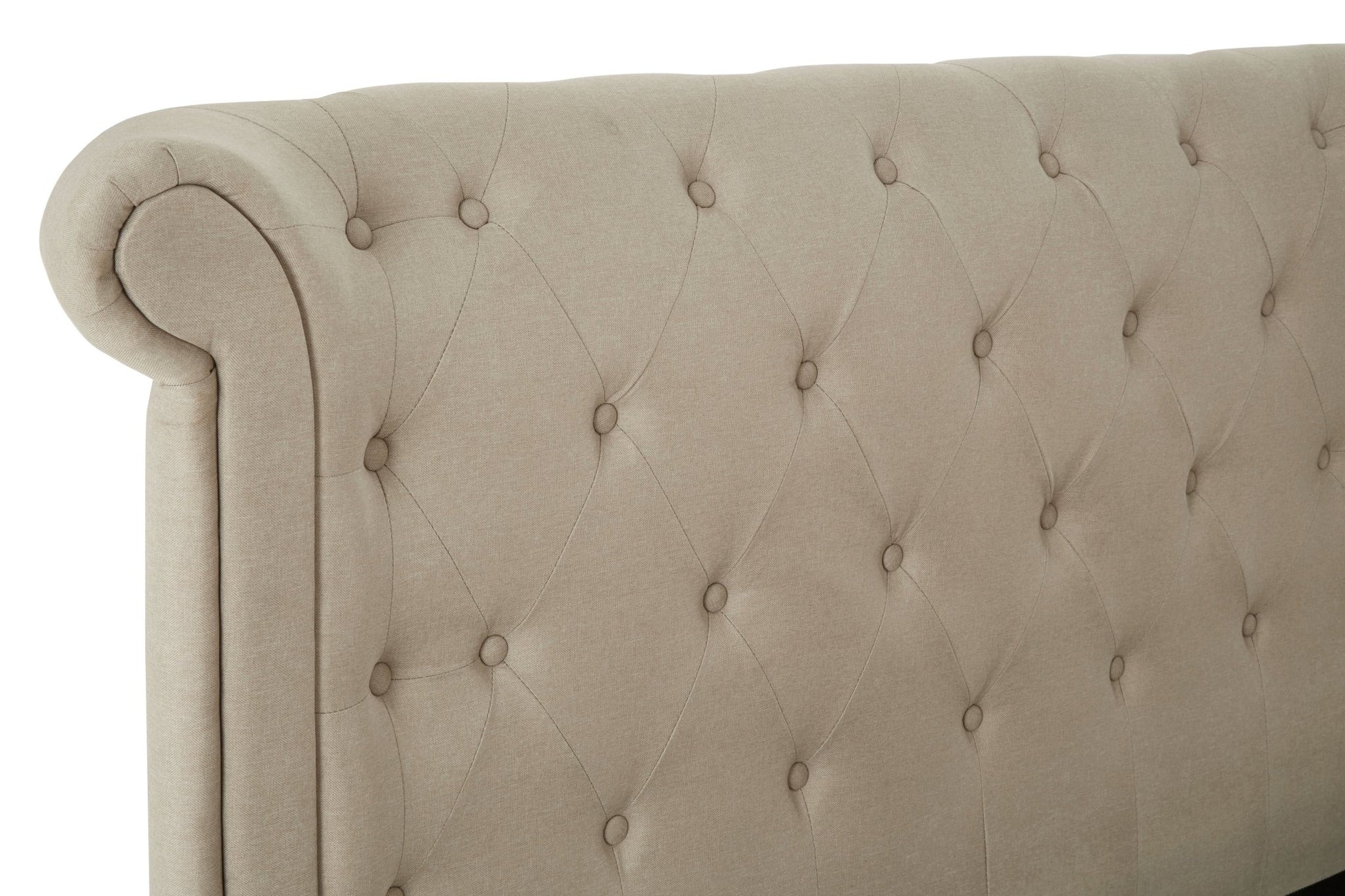 Darby Beige Double Ottoman Bed - Skandi London