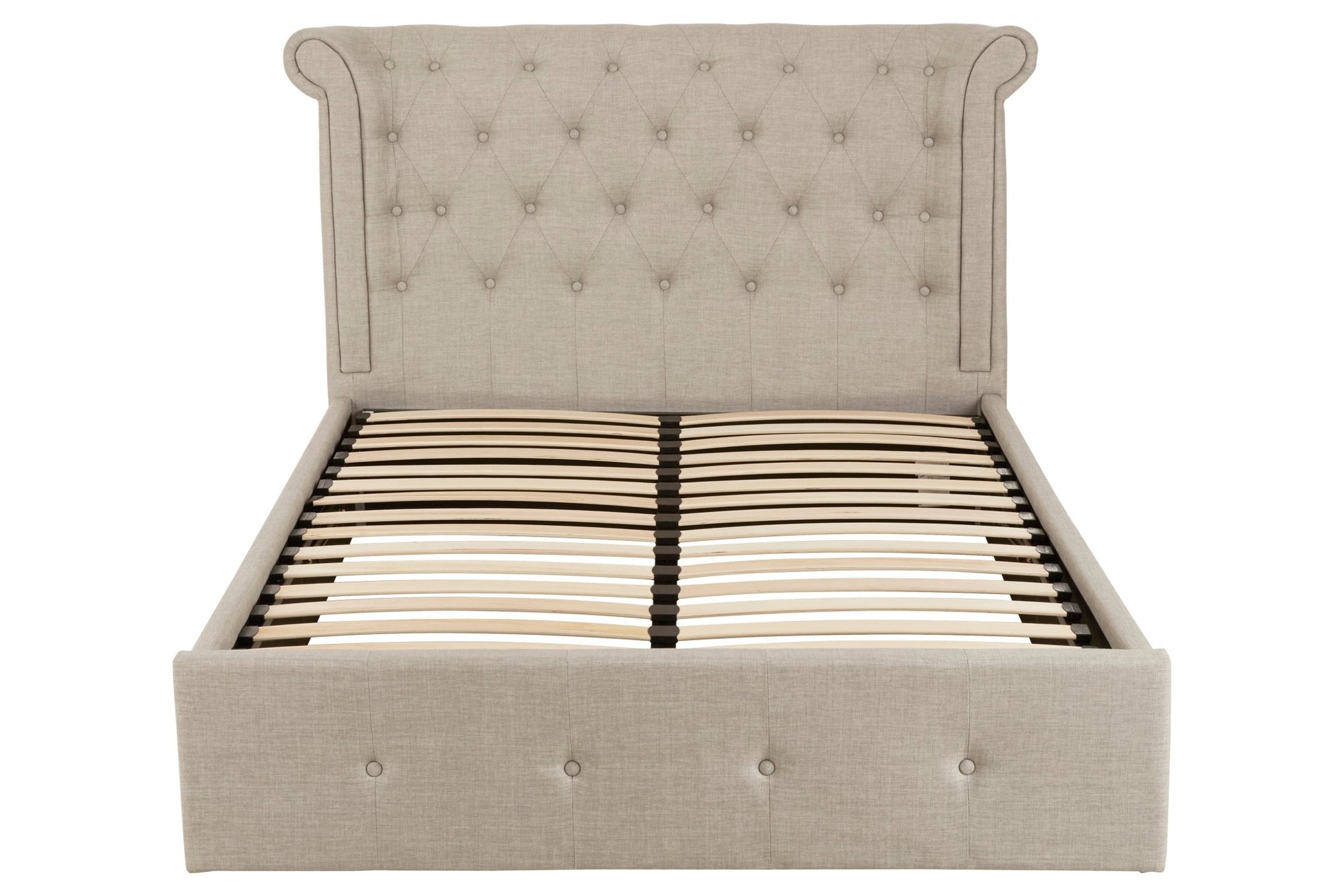 Darby Light Grey Double Ottoman Bed - Skandi London