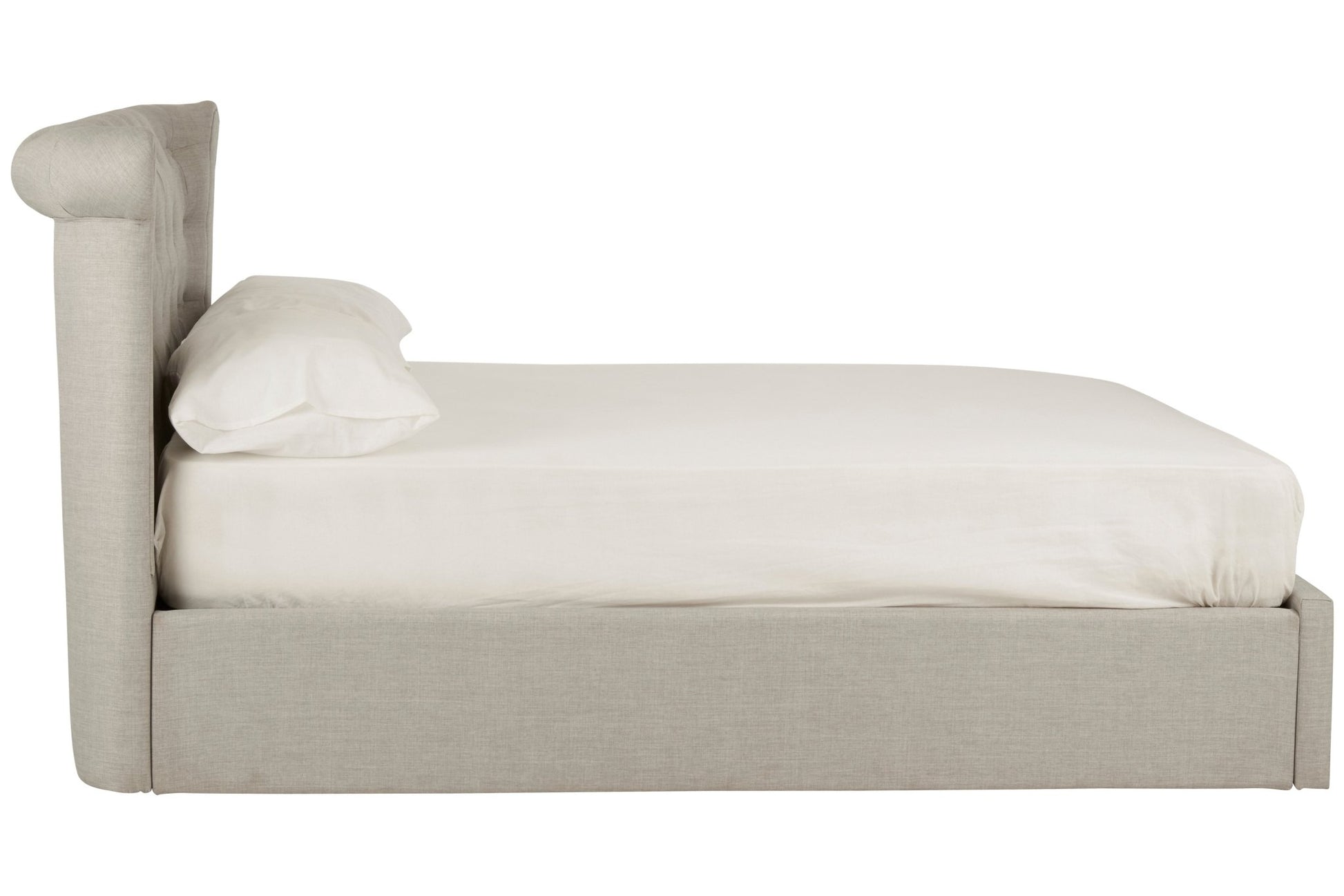 Darby Light Grey Double Ottoman Bed - Skandi London