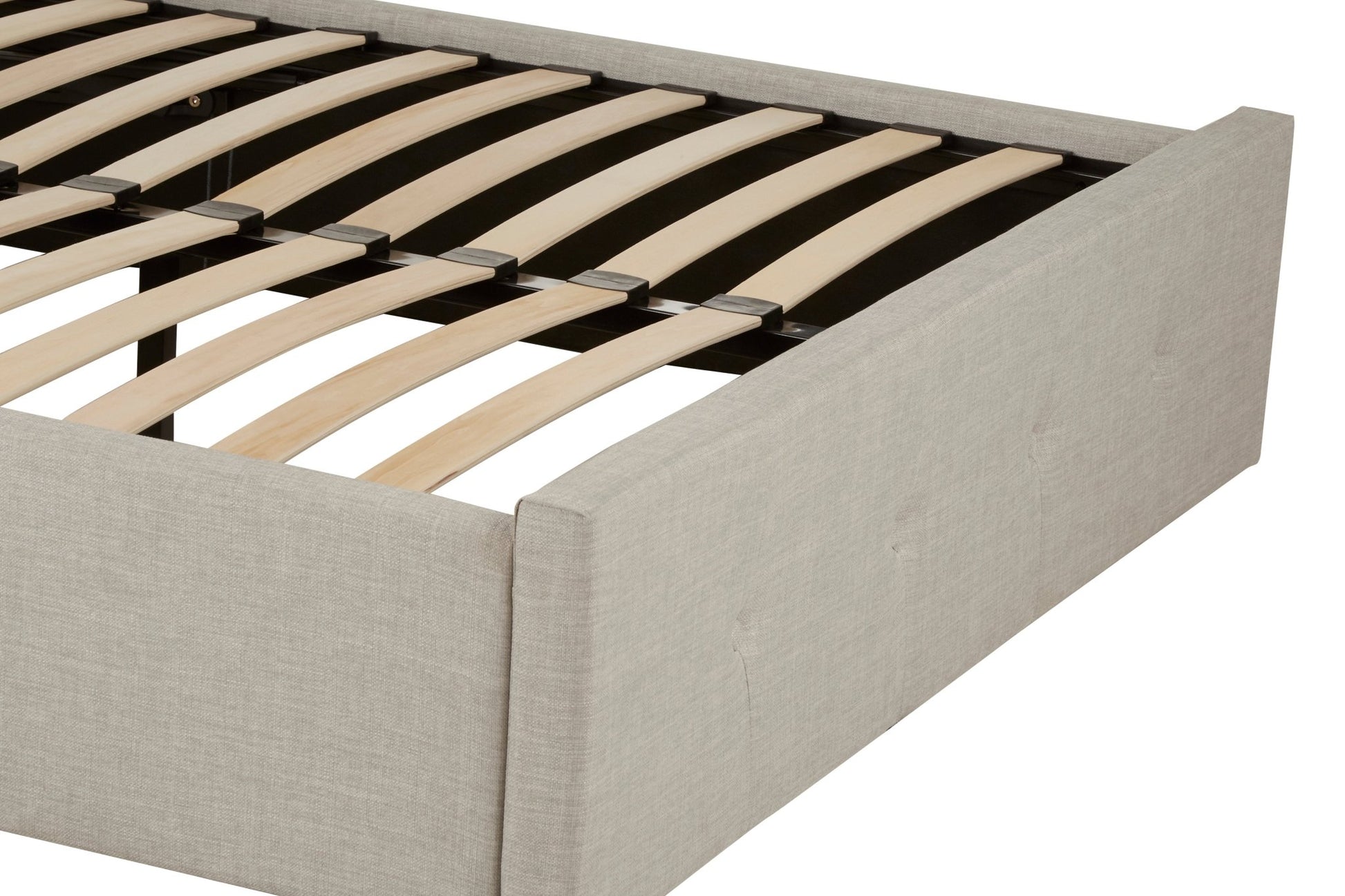 Darby Light Grey Double Ottoman Bed - Skandi London