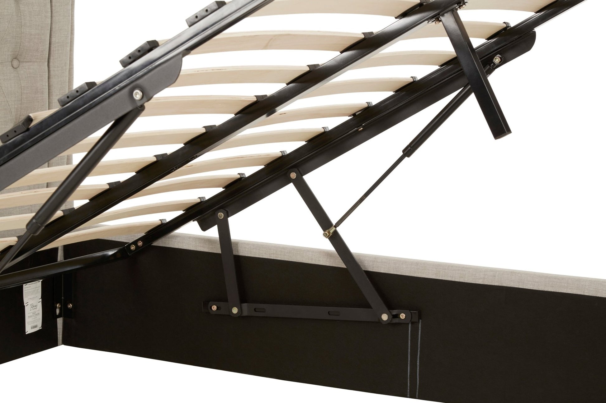 Darby Light Grey Double Ottoman Bed - Skandi London