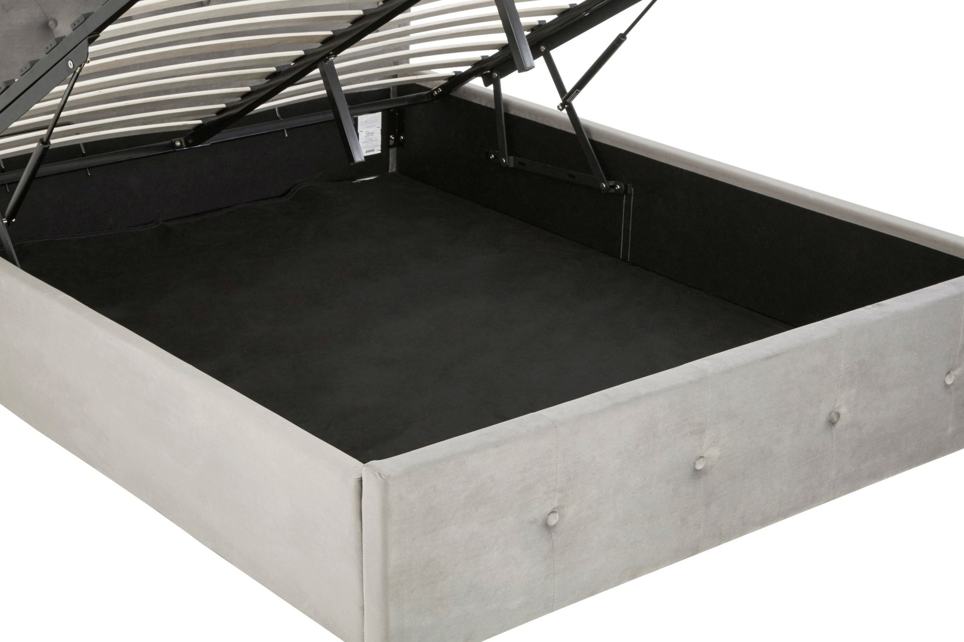 Darby Kingsize Grey Brush Velvet Ottoman Bed - Skandi London