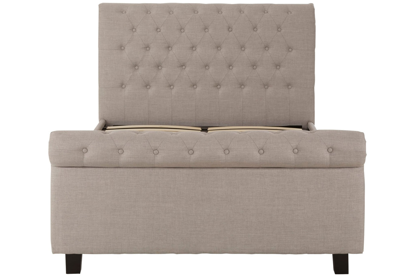 Lamont Light Grey Double Ottoman Bed - Skandi London