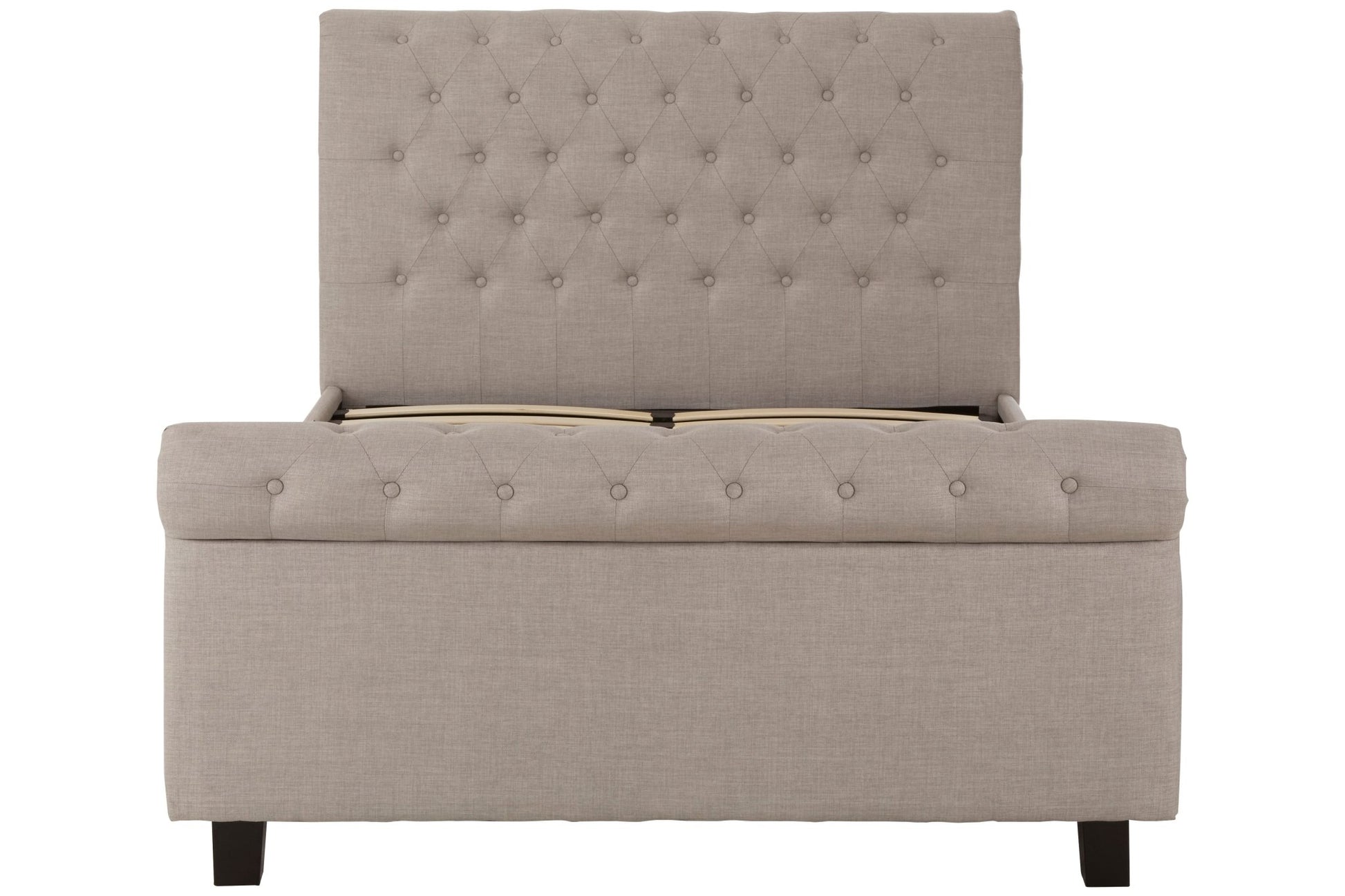 Lamont Light Grey Double Ottoman Bed - Skandi London
