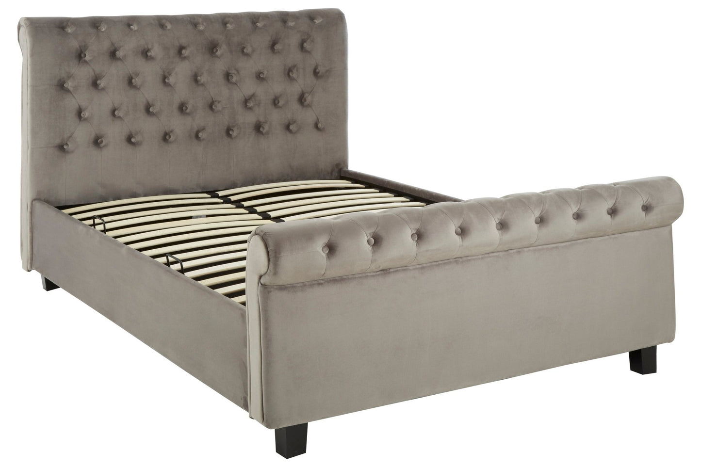 Lamont Steel Shade Kingsize Ottoman Bed - Skandi London
