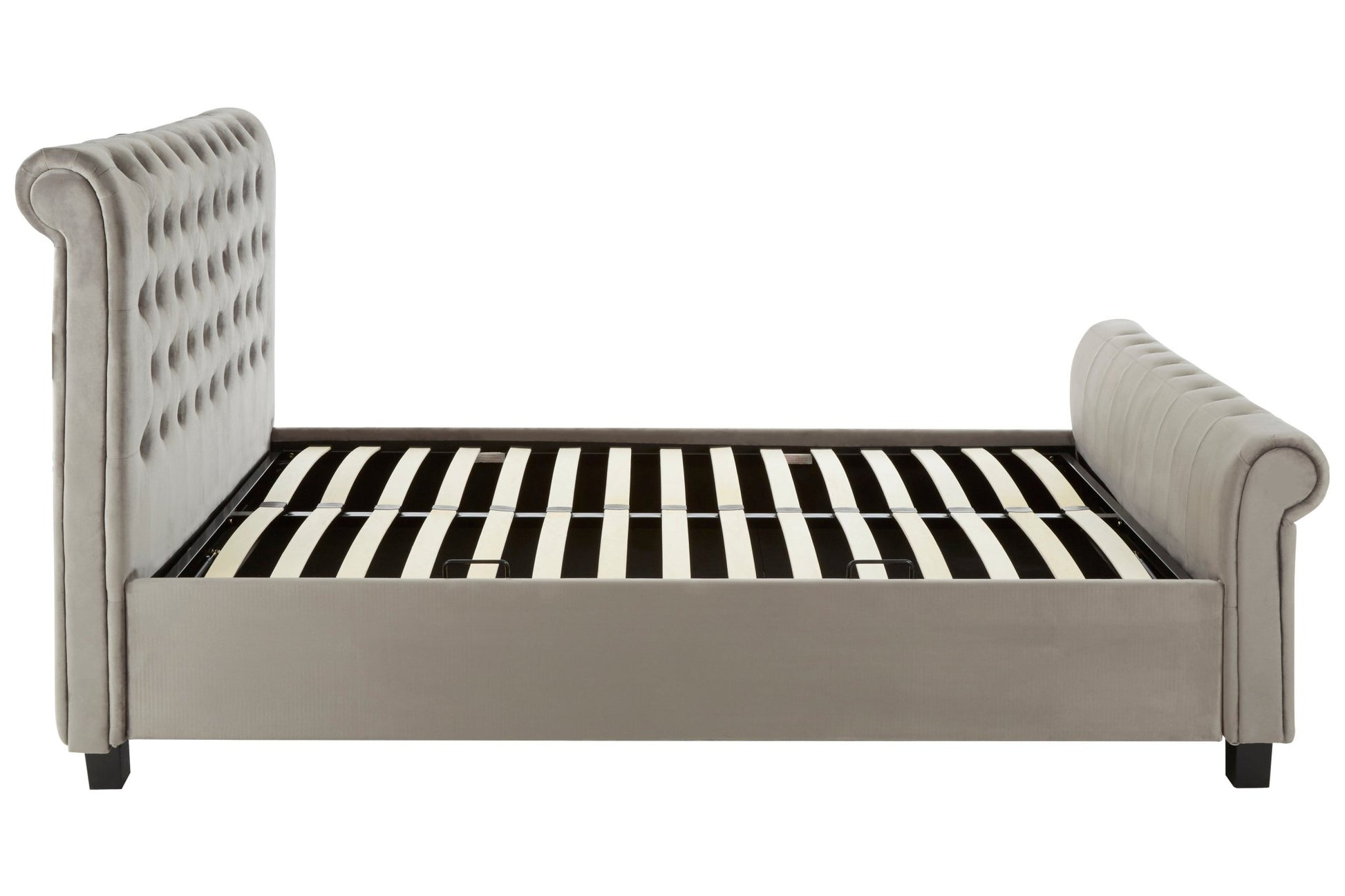Lamont Steel Shade Kingsize Ottoman Bed - Skandi London