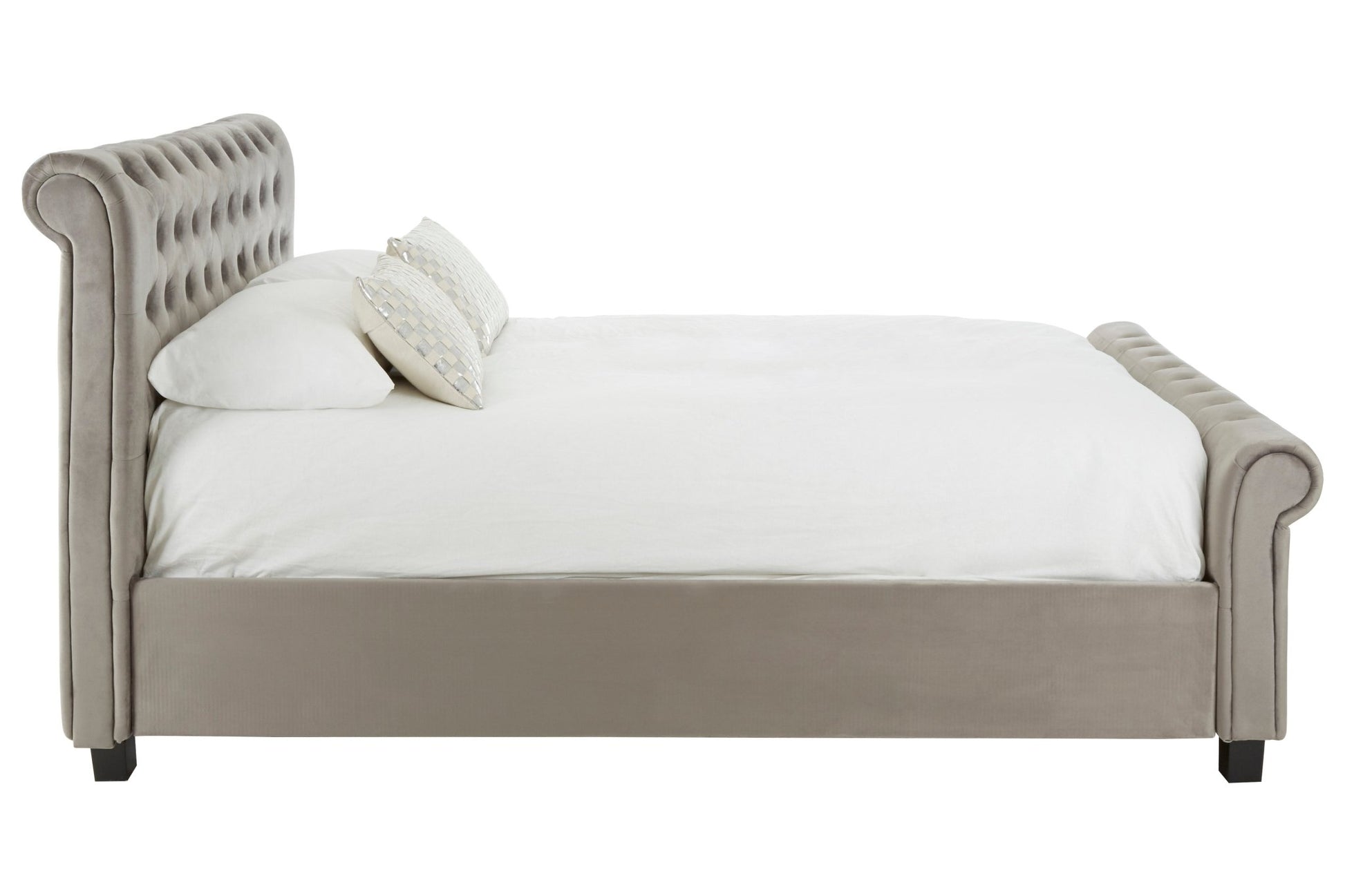 Lamont Steel Shade Kingsize Ottoman Bed - Skandi London