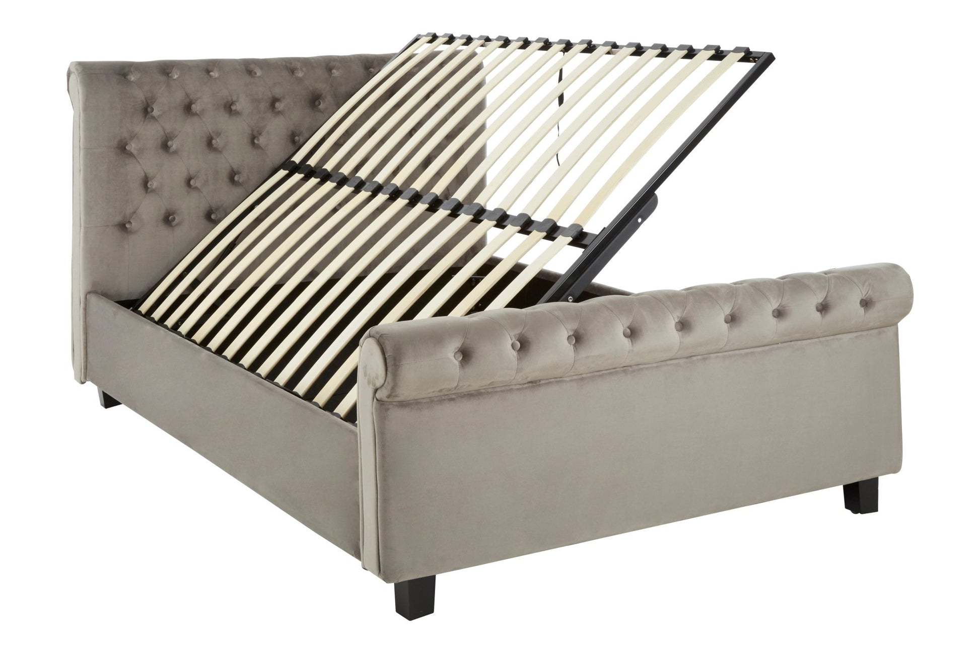 Lamont Steel Shade Kingsize Ottoman Bed - Skandi London