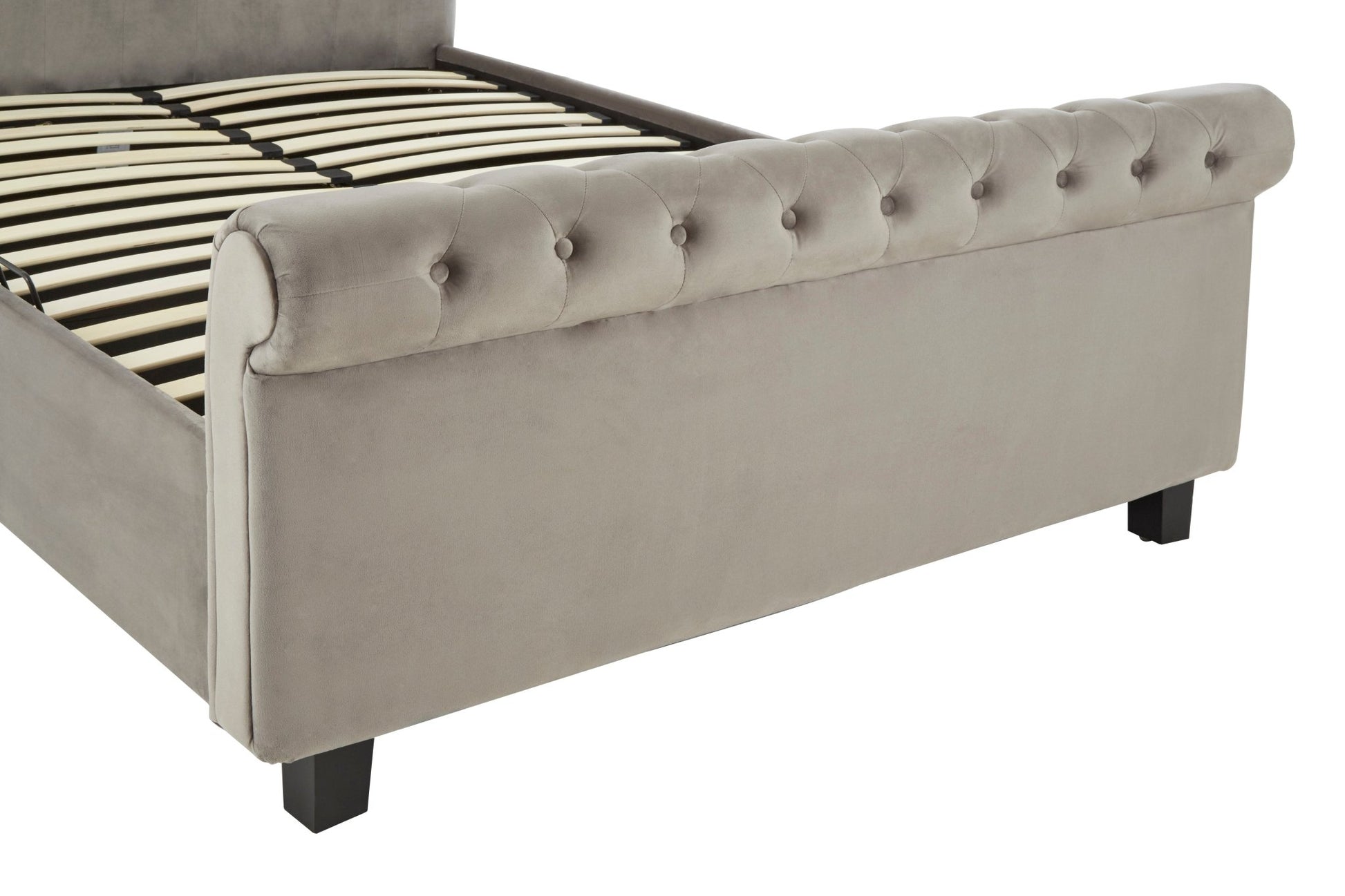 Lamont Steel Shade Kingsize Ottoman Bed - Skandi London