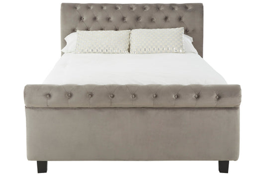 Lamont Steel Shade Kingsize Ottoman Bed - Skandi London