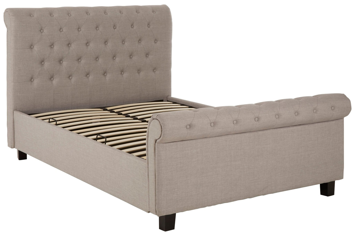Lamont Light Grey Kingsize Ottoman Bed - Skandi London