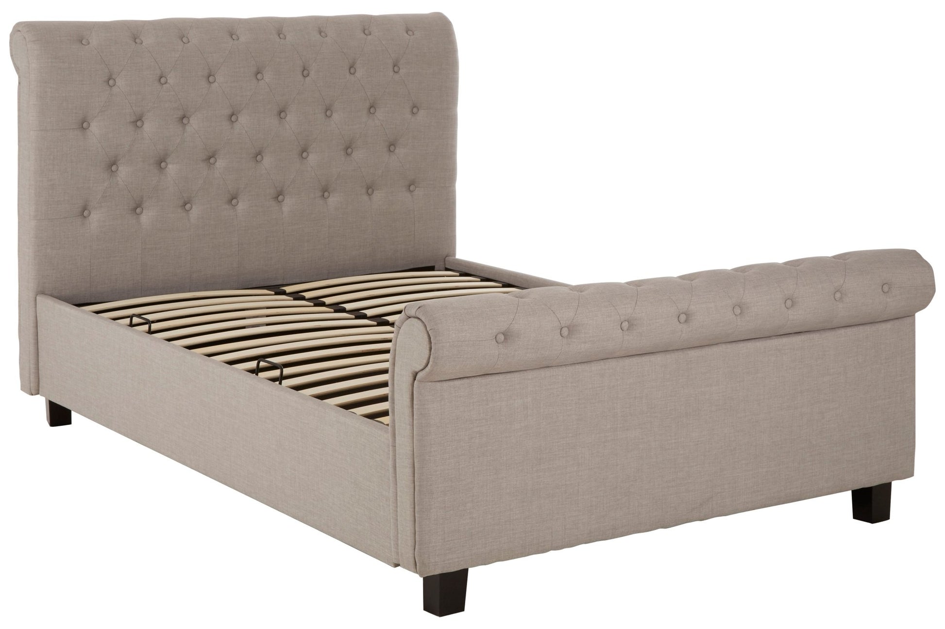 Lamont Light Grey Kingsize Ottoman Bed - Skandi London