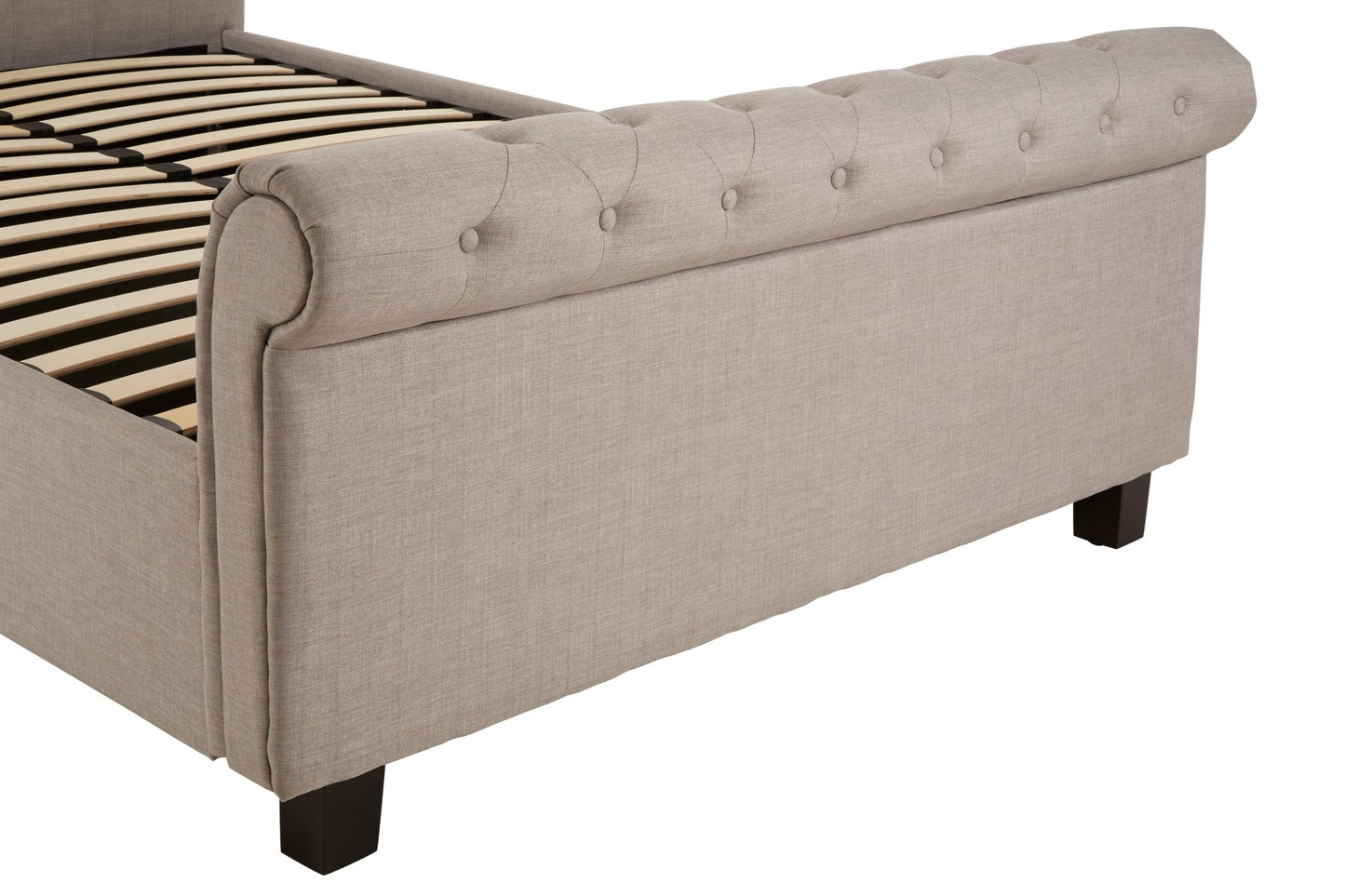 Lamont Light Grey Kingsize Ottoman Bed - Skandi London