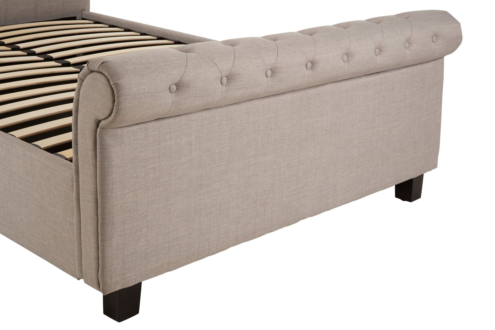 Lamont Light Grey Kingsize Ottoman Bed - Skandi London
