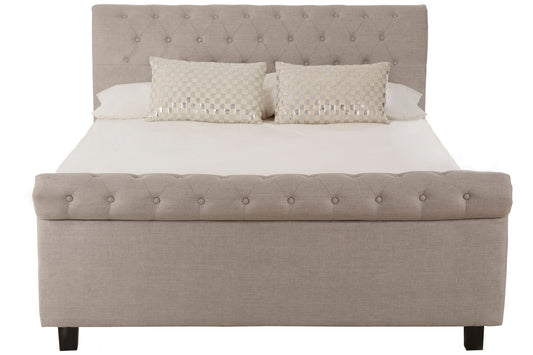 Lamont Light Grey Kingsize Ottoman Bed - Skandi London
