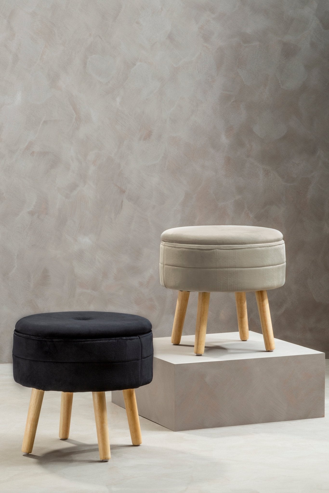 Gunhilda Mink Velvet Stool - Skandi London