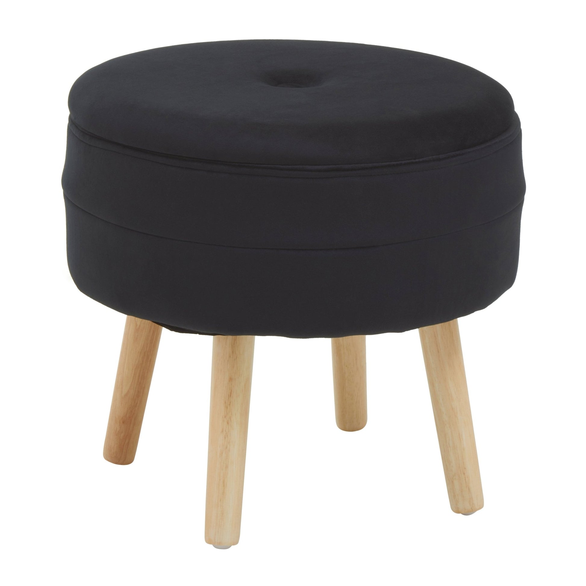 Gunhilda Black Velvet Stool - Skandi London