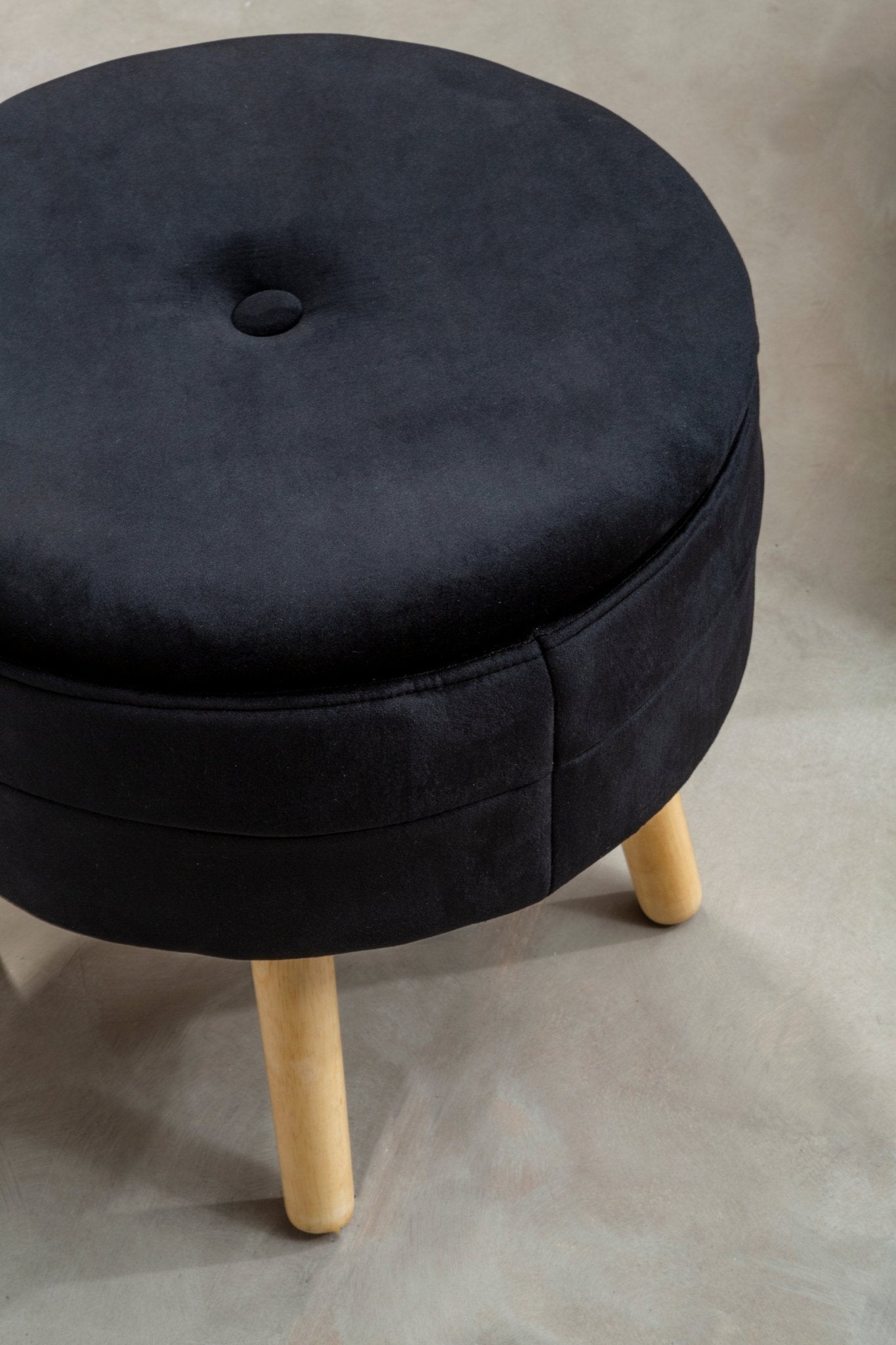 Gunhilda Black Velvet Stool - Skandi London