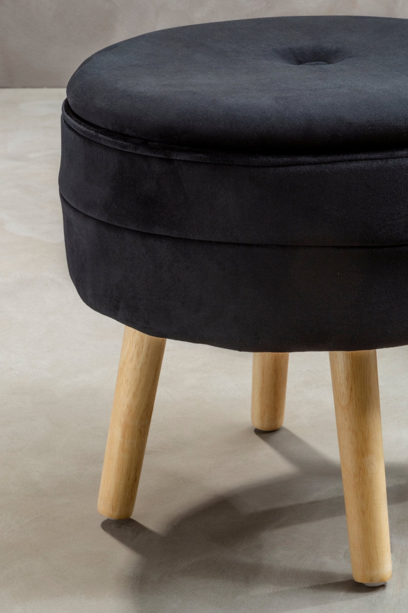 Gunhilda Black Velvet Stool - Skandi London