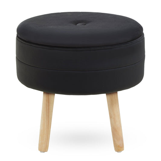 Gunhilda Black Velvet Stool - Skandi London