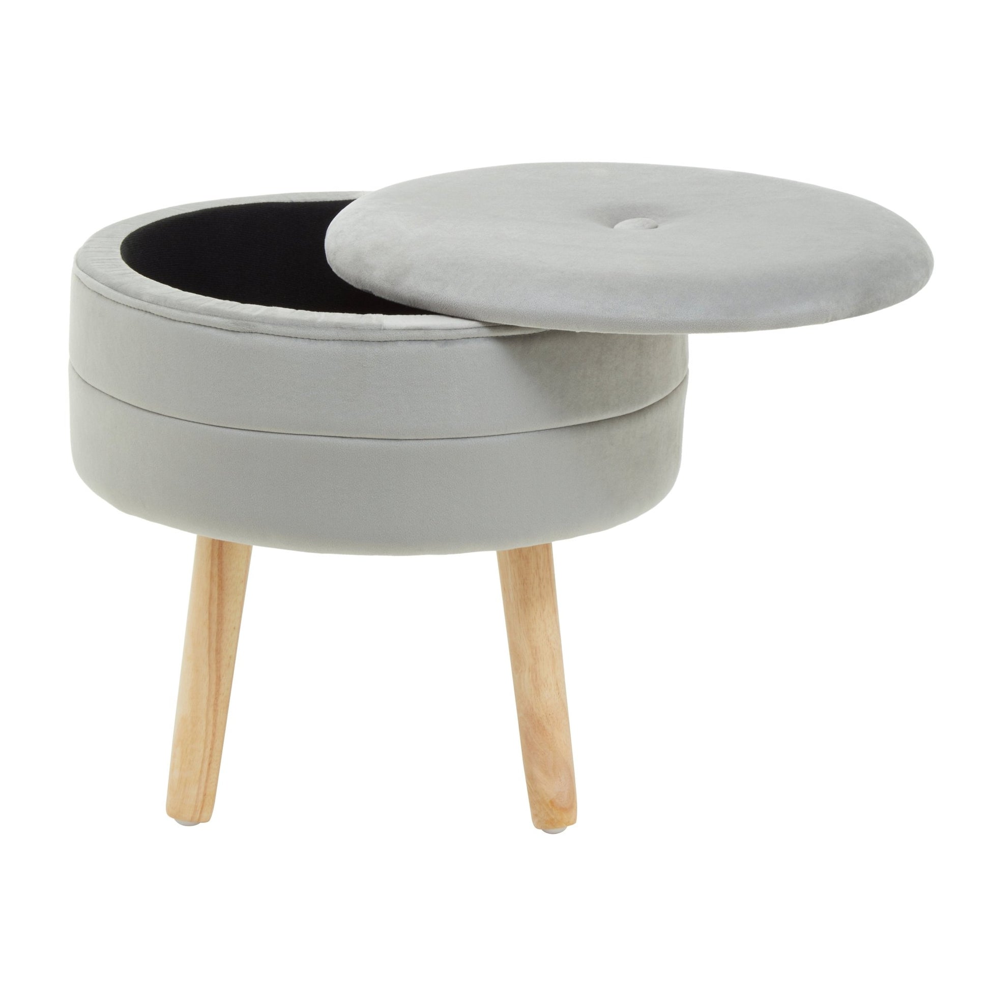 Gunhilda Grey Velvet Stool - Skandi London